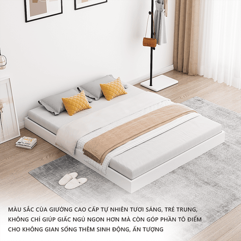 Giường Ngủ Trắng Gỗ Công Nghiệp Phong Cách Nhật Bản - Nhà máy IGA - GP311.01