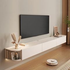 Kệ tivi treo tường thông minh 3 cánh mở tiện lợi cho không gian phòng khách hiện đại, sang trọng - GP326.01