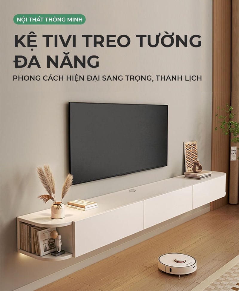 Kệ tivi treo tường thông minh 3 cánh mở đa năng - GP326.01