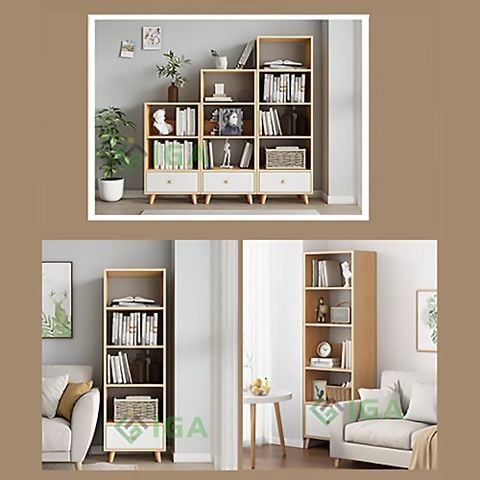 Kệ Sách S Style Đa Tầng Gỗ MDF Hiện Đại Gọn Gàng - GP144 - Nội Thất IGA Việt Nam