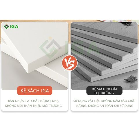 Kệ Sách Gỗ PVC Để Bàn nhỏ gọn cho góc học tập, làm việc đơn giản - IG410