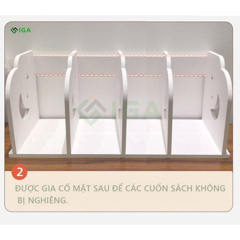 Kệ Sách Gỗ PVC Để Bàn nhỏ gọn cho góc học tập, làm việc đơn giản - IG410