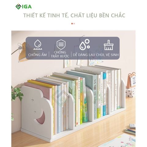Kệ Sách Gỗ PVC Để Bàn nhỏ gọn cho góc học tập, làm việc đơn giản - IG410
