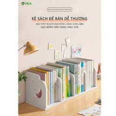 Kệ Sách Gỗ PVC Để Bàn nhỏ gọn cho góc học tập, làm việc đơn giản - IG410