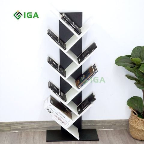 Kệ Sách Đứng Hình Cây Gỗ MDF Cho Góc Làm Việc, Học Tập Tiện Lợi - GP03