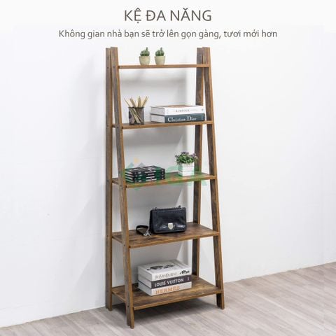 Kệ Sách Gỗ MDF 5 Tầng Đa Năng Athena mang phong cách Bắc Âu đơn giản - GP114.08
