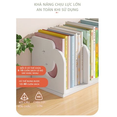 Kệ Sách Gỗ PVC Để Bàn nhỏ gọn cho góc học tập, làm việc đơn giản - IG410