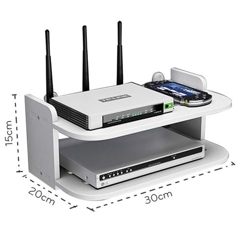 Kệ Treo Tường Định Tuyến Wifi Màu Trắng Chống Thấm Nước - Nội Thất IGA - IG407