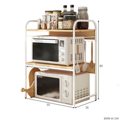 Kệ đa năng khung trắng - vân gỗ - 2,3 tầng - GM141