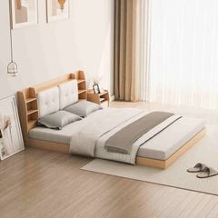 Giường Bệt Kèm Đệm Đầu Giường 1M6 X 2M Vân Gỗ - GP388