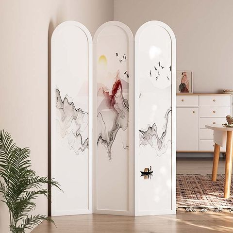 Vách ngăn phòng IGA in họa tiết 3D phong thủy, có bo góc trên- BP.IN.11 - Nội Thất IGA Việt Nam