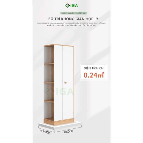 Tủ Quần Áo Đa Tầng Vân Gỗ Trắng - GP222.31 - Nội Thất IGA Việt Nam