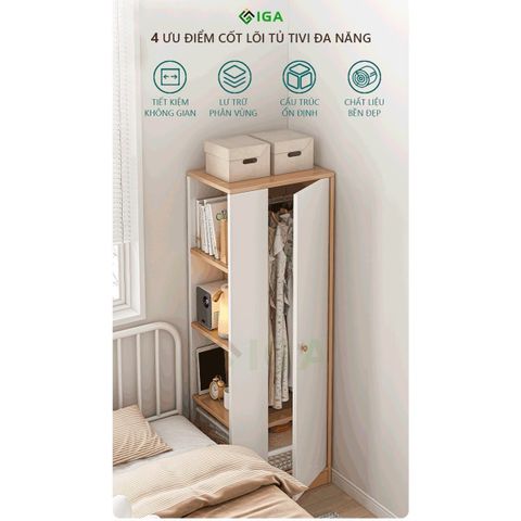 Tủ Quần Áo Đa Tầng Vân Gỗ Trắng - GP222.31 - Nội Thất IGA Việt Nam