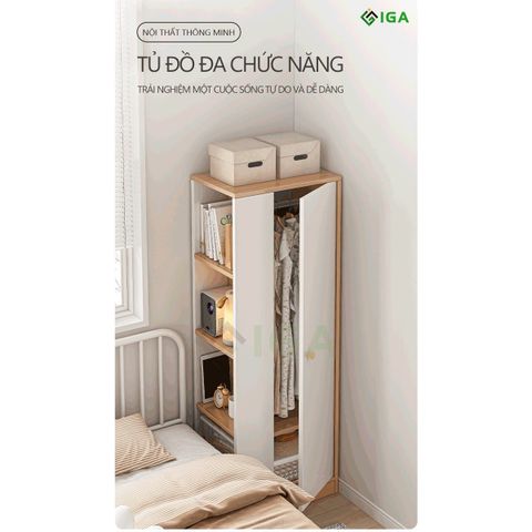Tủ Quần Áo Đa Tầng Vân Gỗ Trắng - GP222.31 - Nội Thất IGA Việt Nam