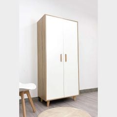 Tủ Quần Áo Shelf - 176x 80x 45 cm - Màu Vân Gỗ Phối Trắng - GP129 - Nội Thất IGA Việt Nam