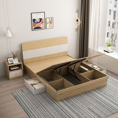 Giường Ngủ Hiện Đại Phong Cách Nhật Bản Có ngăn Chứa Đa Năng - GP244