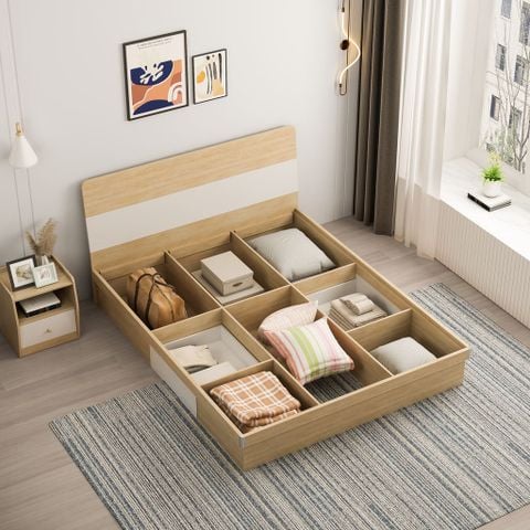Giường Ngủ Hiện Đại Phong Cách Nhật Bản Có ngăn Chứa Đa Năng - GP244