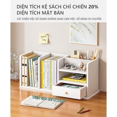 Kệ Sách Để Bàn Gỗ Công Nghiệp Đa Năng có Ngăn Kéo - GP176