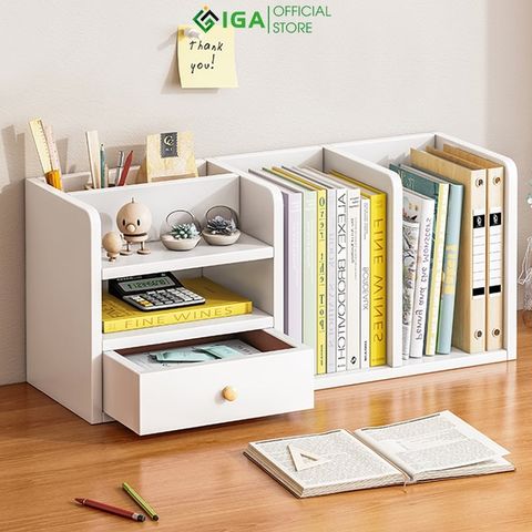 Kệ Sách Để Bàn Gỗ Công Nghiệp Đa Năng có Ngăn Kéo - GP176
