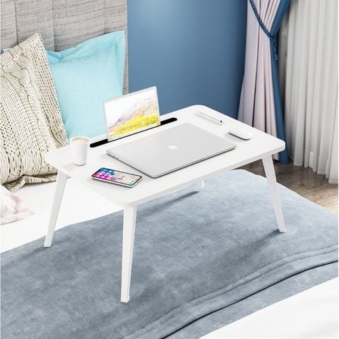 Bàn Gỗ Gấp Gọn Thông Minh Có Khe Cắm Ipad cho góc làm việc, học tập tiện lợi - GP220