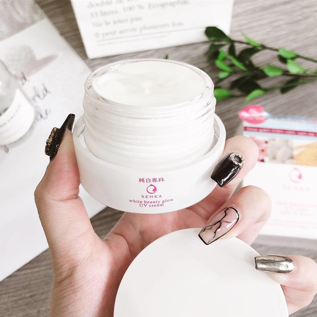 Kem dưỡng trắng ban ngày SENKA White Beauty Glow UV Cream 50g – Ái Vy Shop  | SonPhấn.Vn