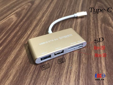 Cáp chuyển Type-c to USB + thẻ nhớ