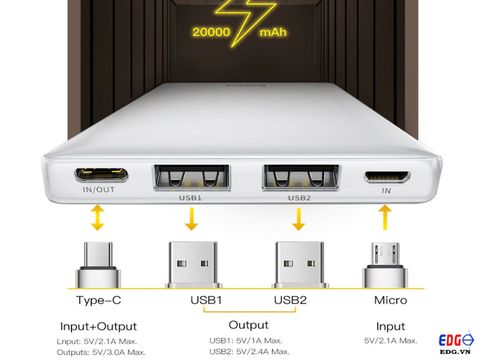 Sạc dự phòng Baseus 20000mAh Chính hãng