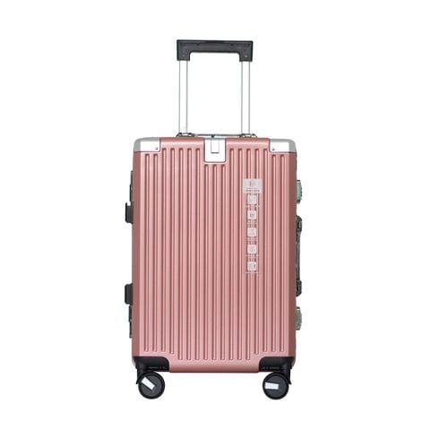 Vali Khung Nhôm Khóa Sập H6009 Size 20 Hồng Gold