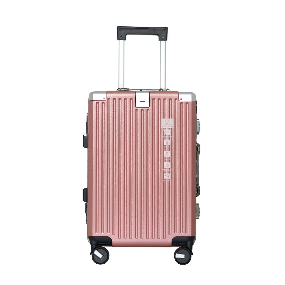 Vali Khung Nhôm Khóa Sập H6009 Size 20 Hồng Gold