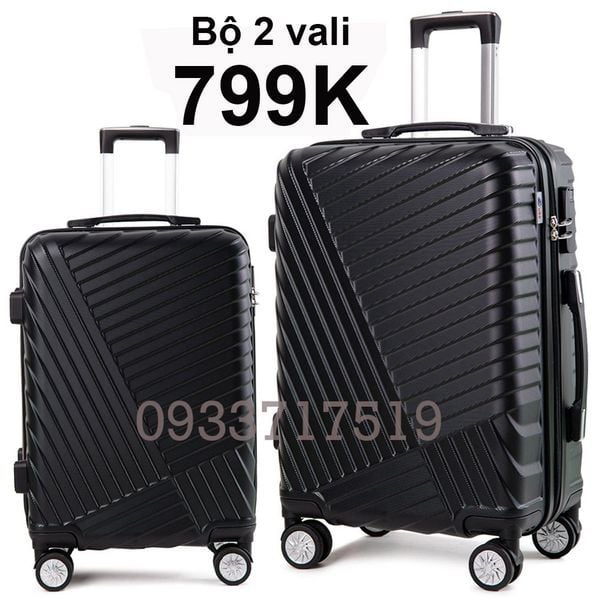 Bộ 2 Vali Chống Va Đập Tốt S503 Đen