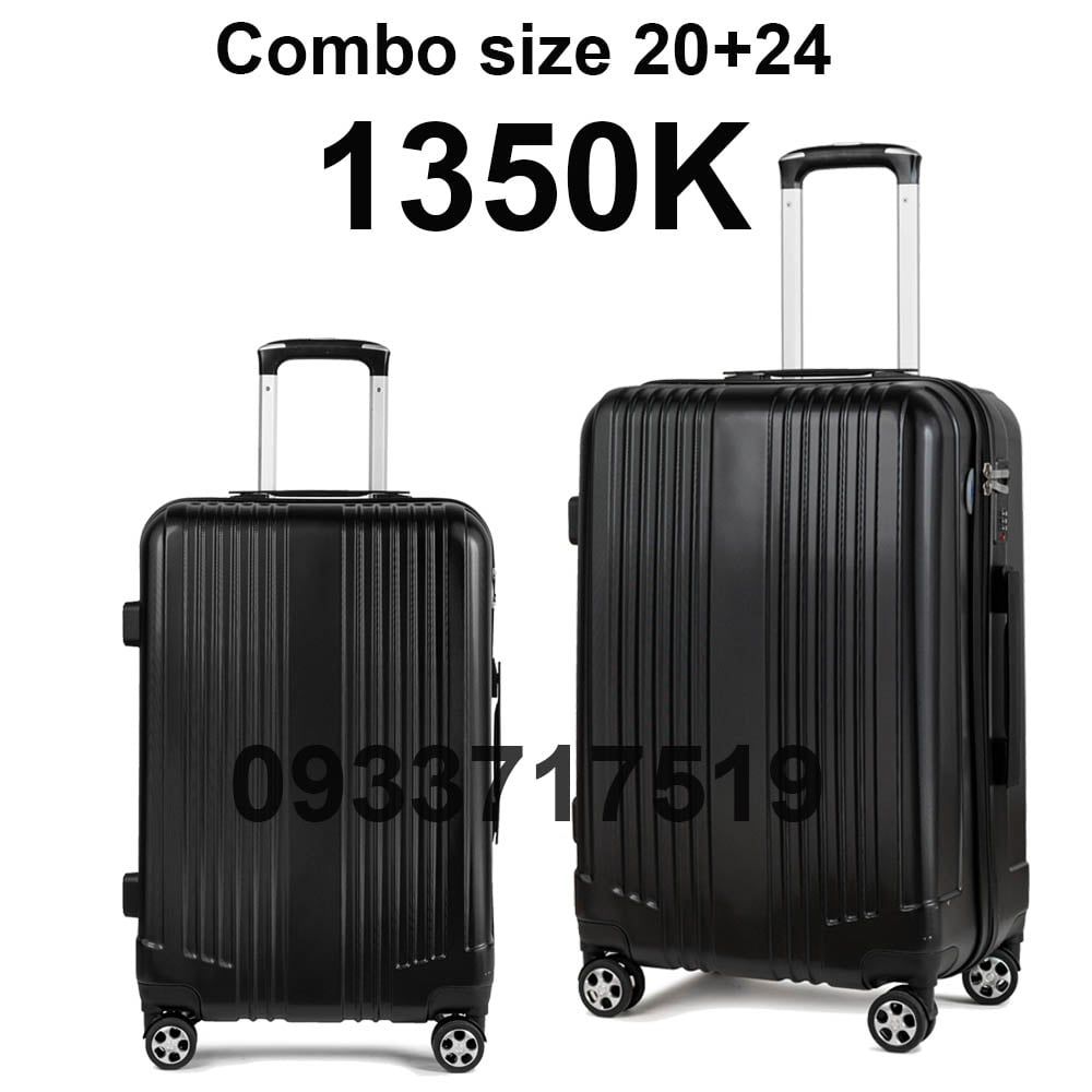 Bộ 2 Vali Size 20-24 Inch Chống Va Đập H603 Đen – Thế Giới Balo