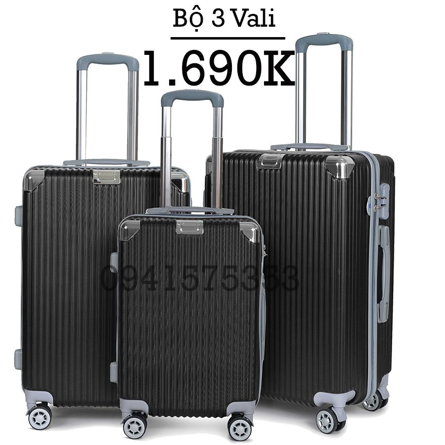 Bộ 3 vali H841 Đen