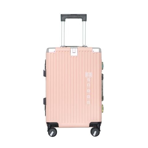 Vali Khung Nhôm Khóa Sập H6009 Size 20 Hồng Nhạt