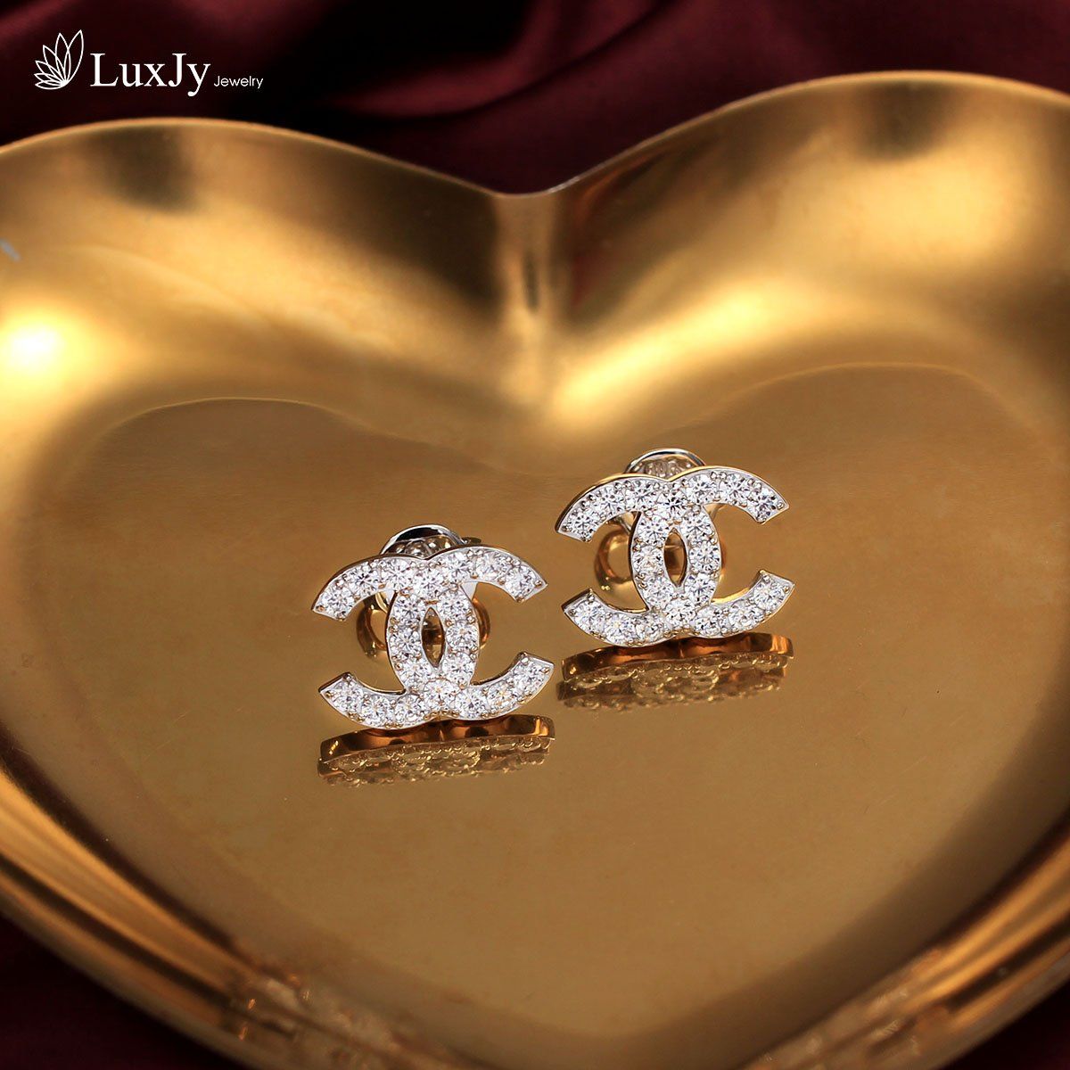 Hoa tai nữ đính đá cao cấp - E1077