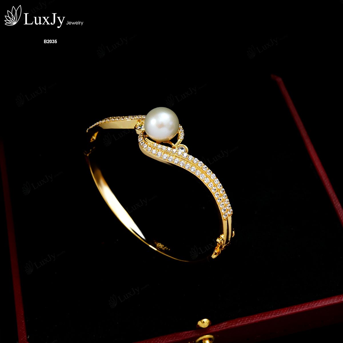 Lắc tay đính ngọc trai nước ngọt - B2035