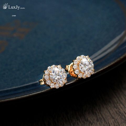  Hoa tai nữ đính Kim cương Moissanite - E1101 