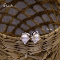 Hoa tai ngọc trai đính đá cao cấp E2094
