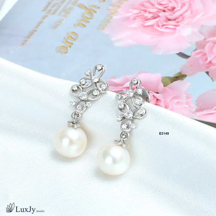 Hoa tai nữ đính ngọc trai - E3149