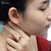 Hoa tai đính đá Ruby - E3151