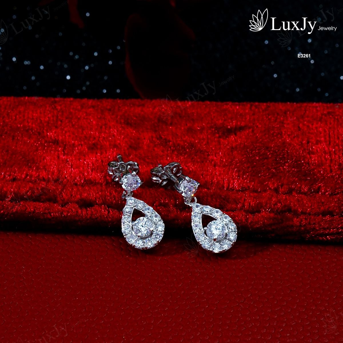 Hoa tai đính đá cao cấp - E3261