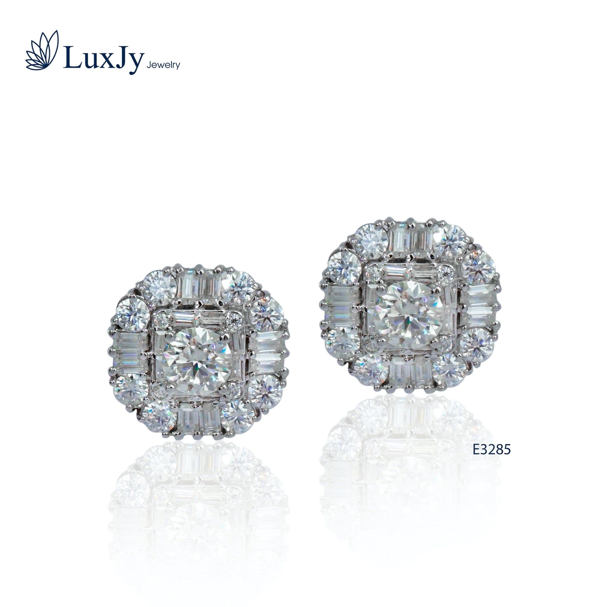 Hoa tai đính Kim cương Moissanite - E3285