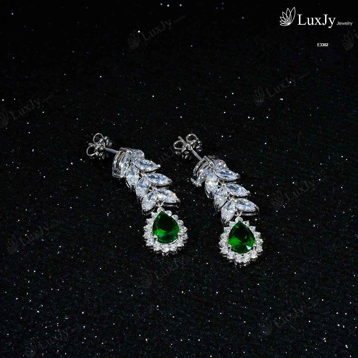 Hoa tai đính đá màu cao cấp - E3302