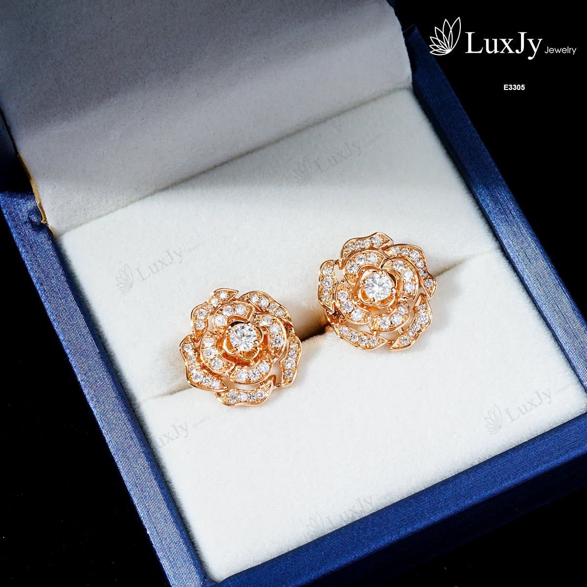 Hoa tai đính Kim cương Thiên nhiên - E3305