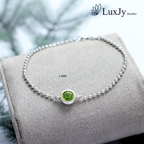  Lắc tay đính đá Peridot L1008 