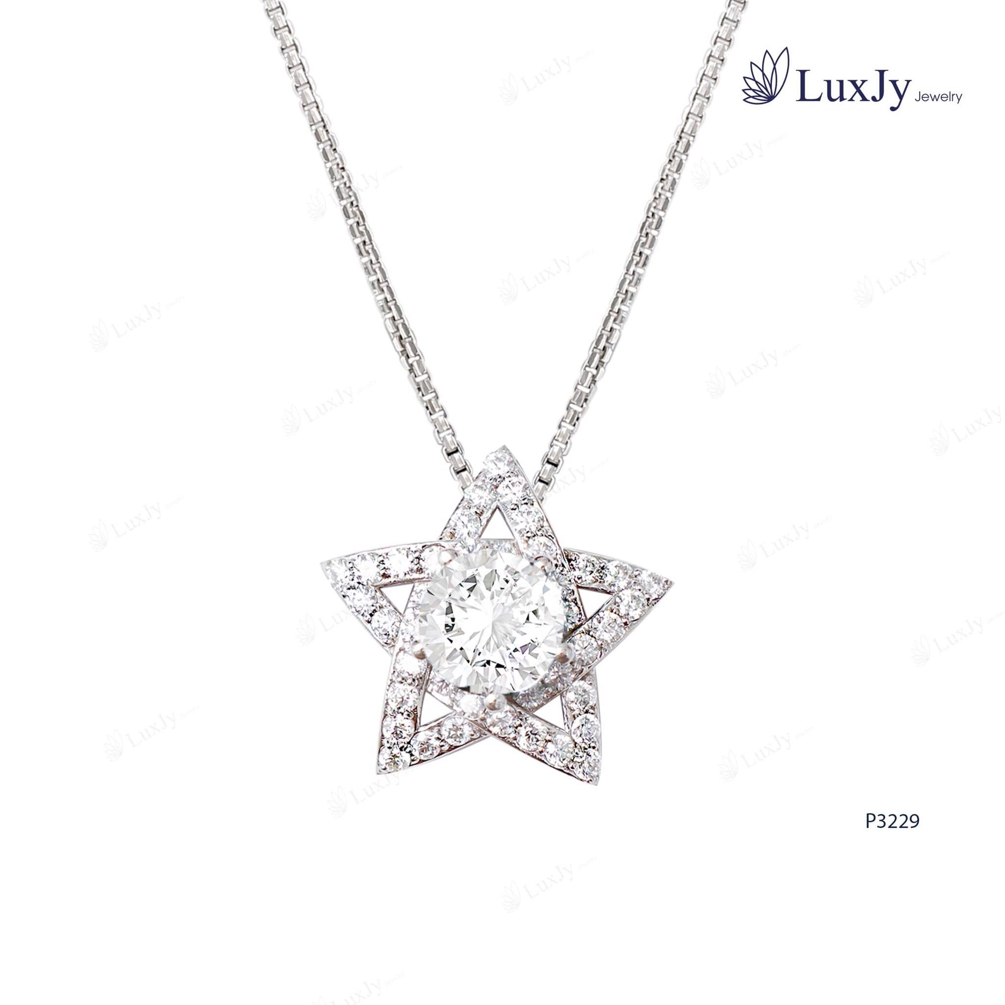 Mặt dây đính Kim cương Moissanite - P3229