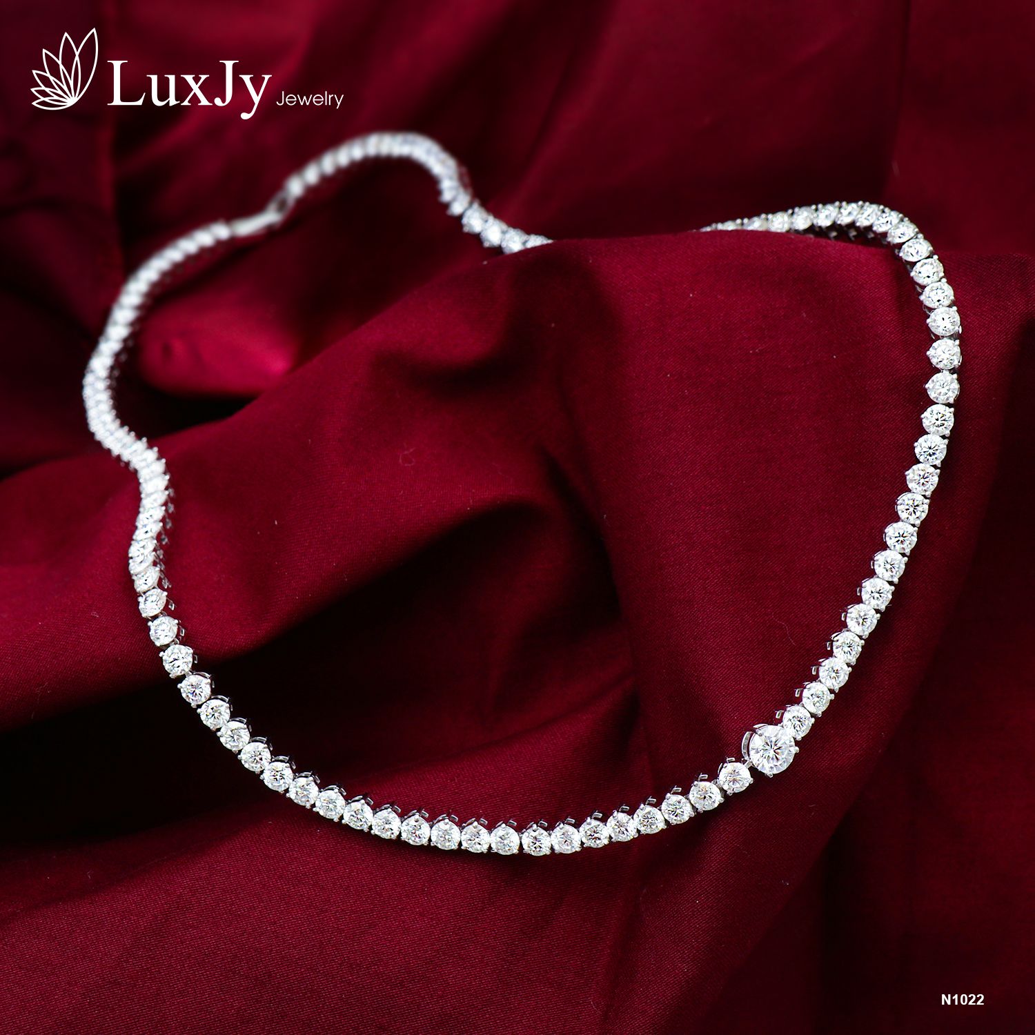 Vòng cổ vàng nữ đính Kim cương Moissanite - N1022