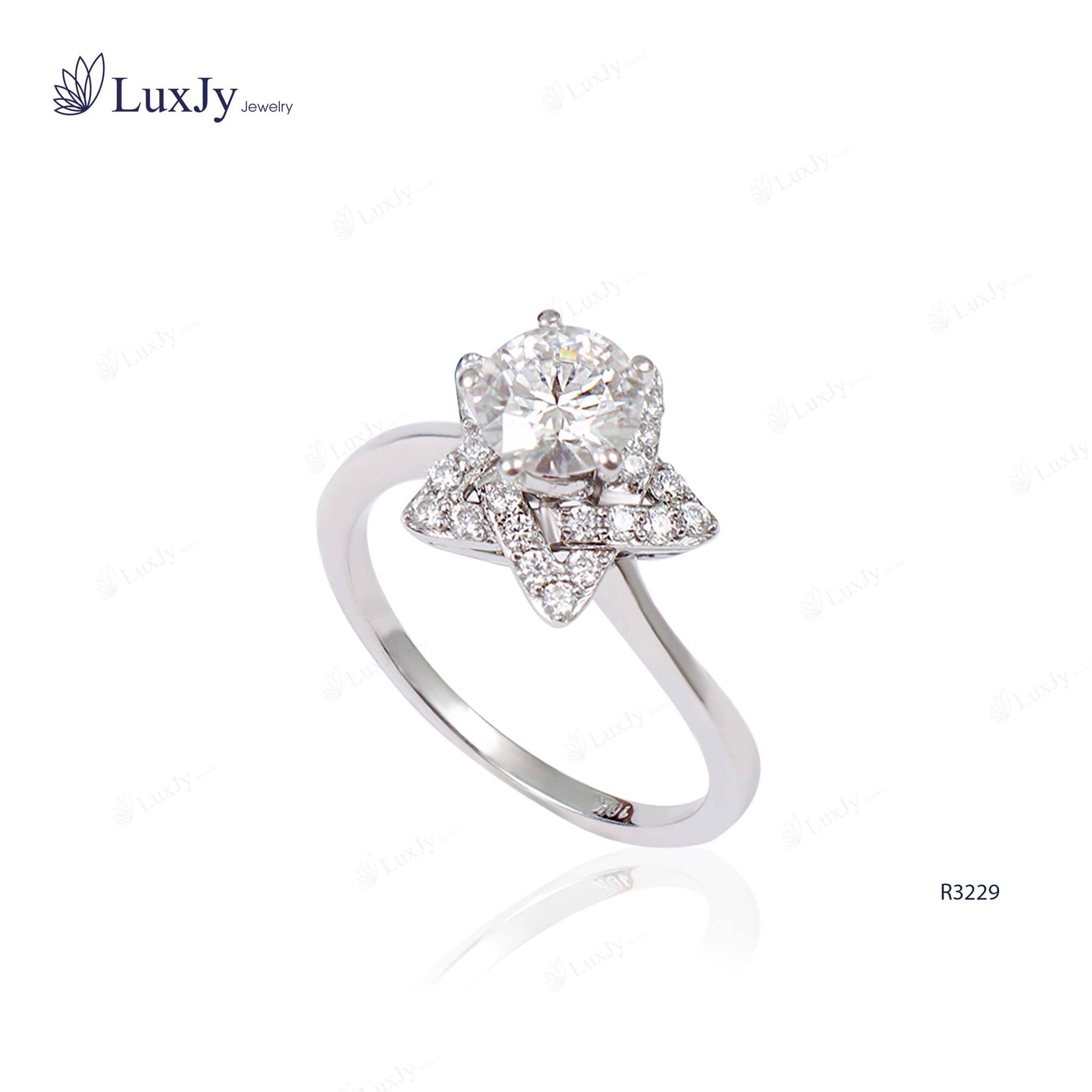 Nhẫn nữ đính Kim cương Moissanite - R3229