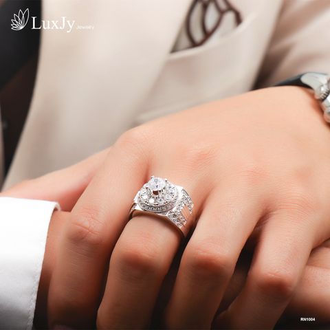  Nhẫn vàng Nam đính Kim cương Moissanite RN1004 