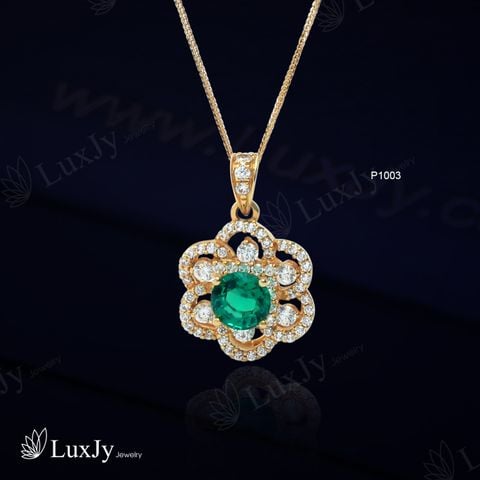  Mặt dây vàng tây đính đá Topaz -  P1003 