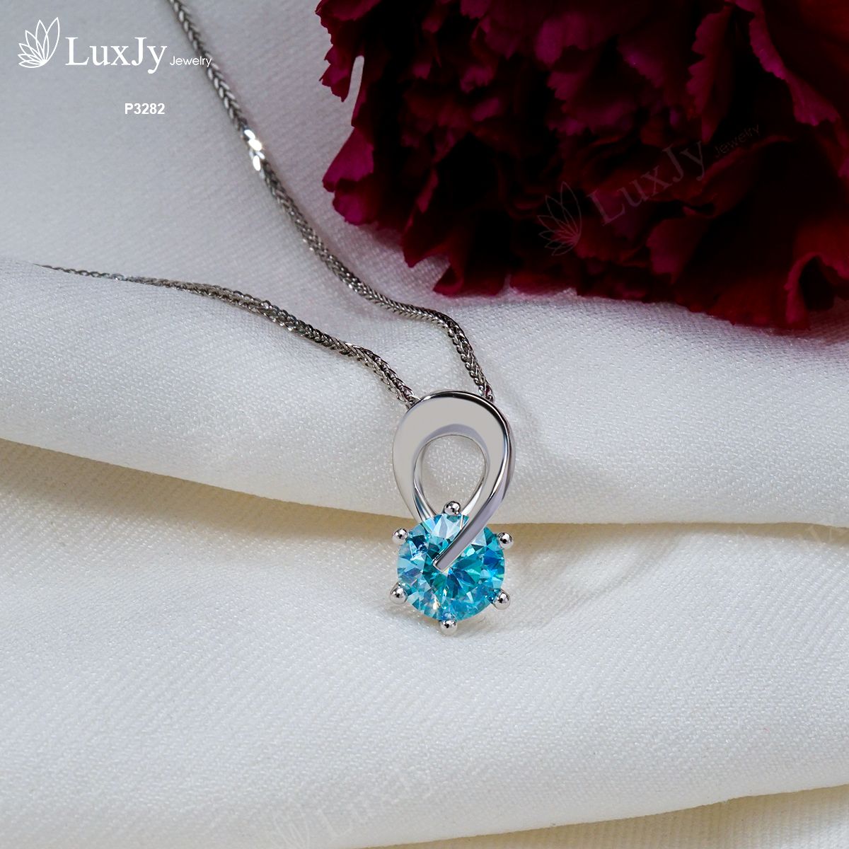 Mặt dây đính Kim cương Moissanite - P3282